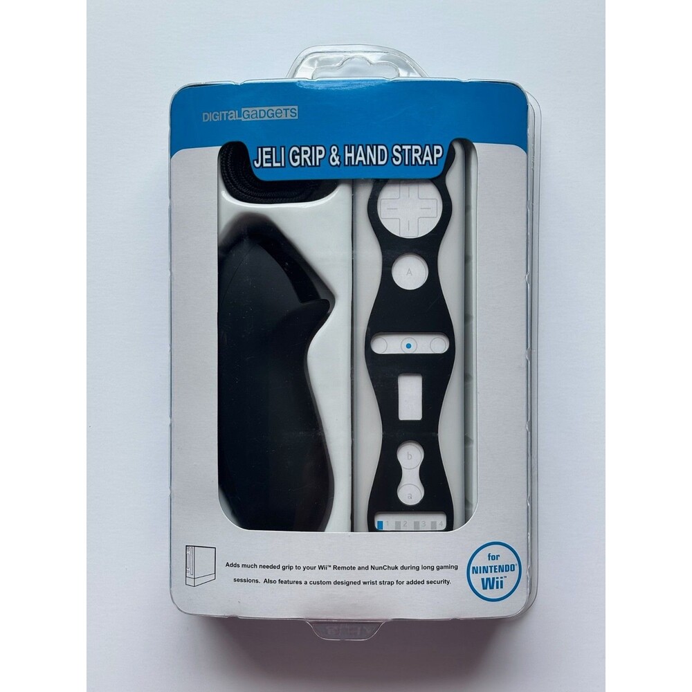 Digital Gadgets Jeli Grip & Hand Strap for Nintendo Wii - Black & Clear